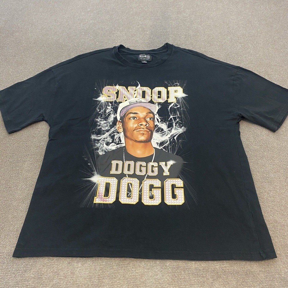 Snoop Dog Rap Tee Hip Hop Y2K Mens Size Large Black Short Sleeve Dogg‎ Supply